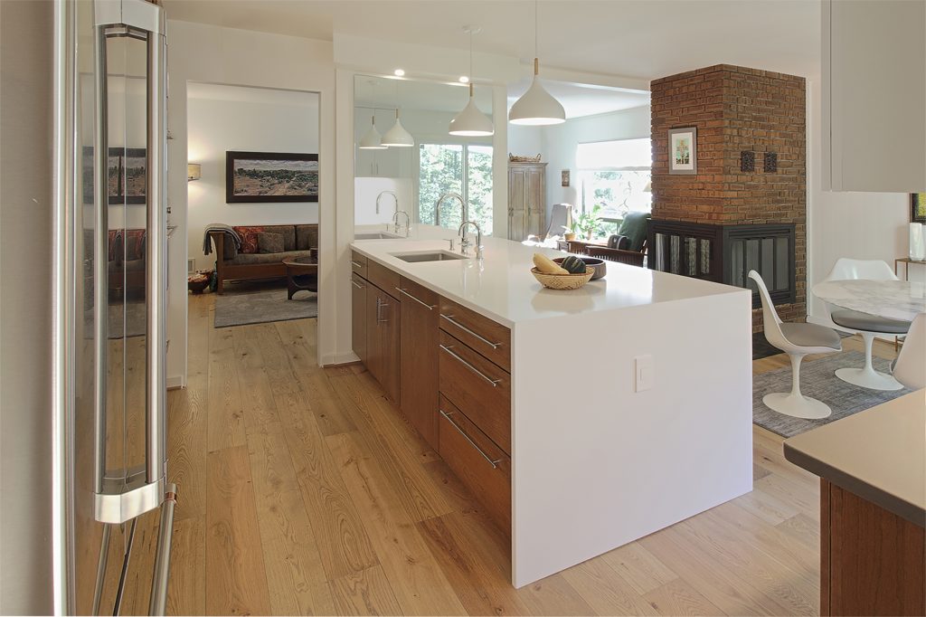 View of the kitchen looking towards family room