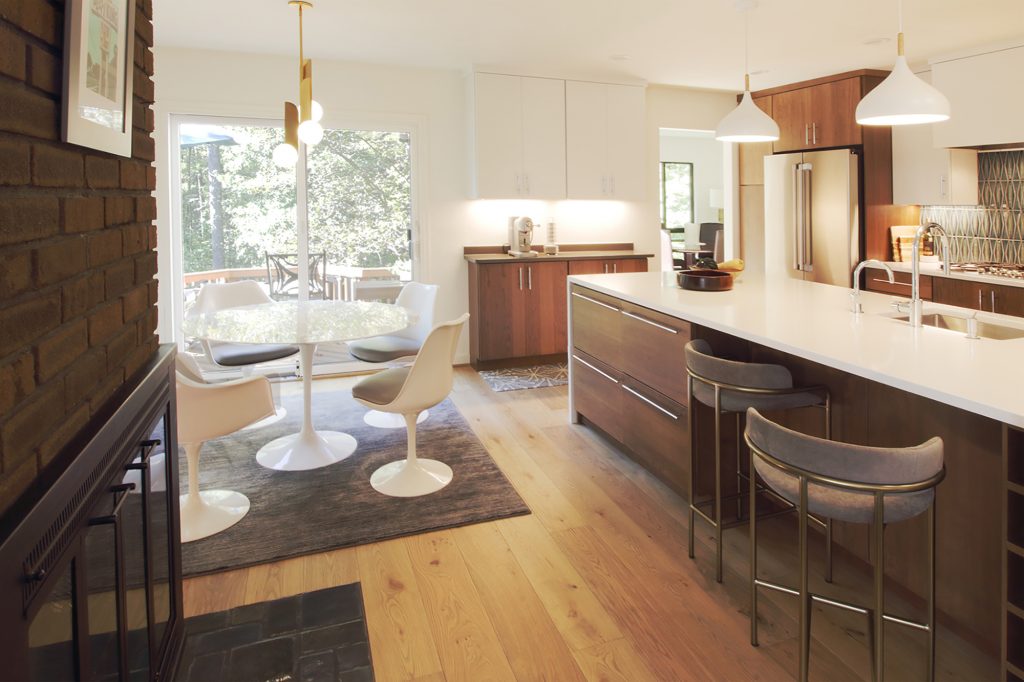 View of table area/kitchen as seen from the adjacent family room