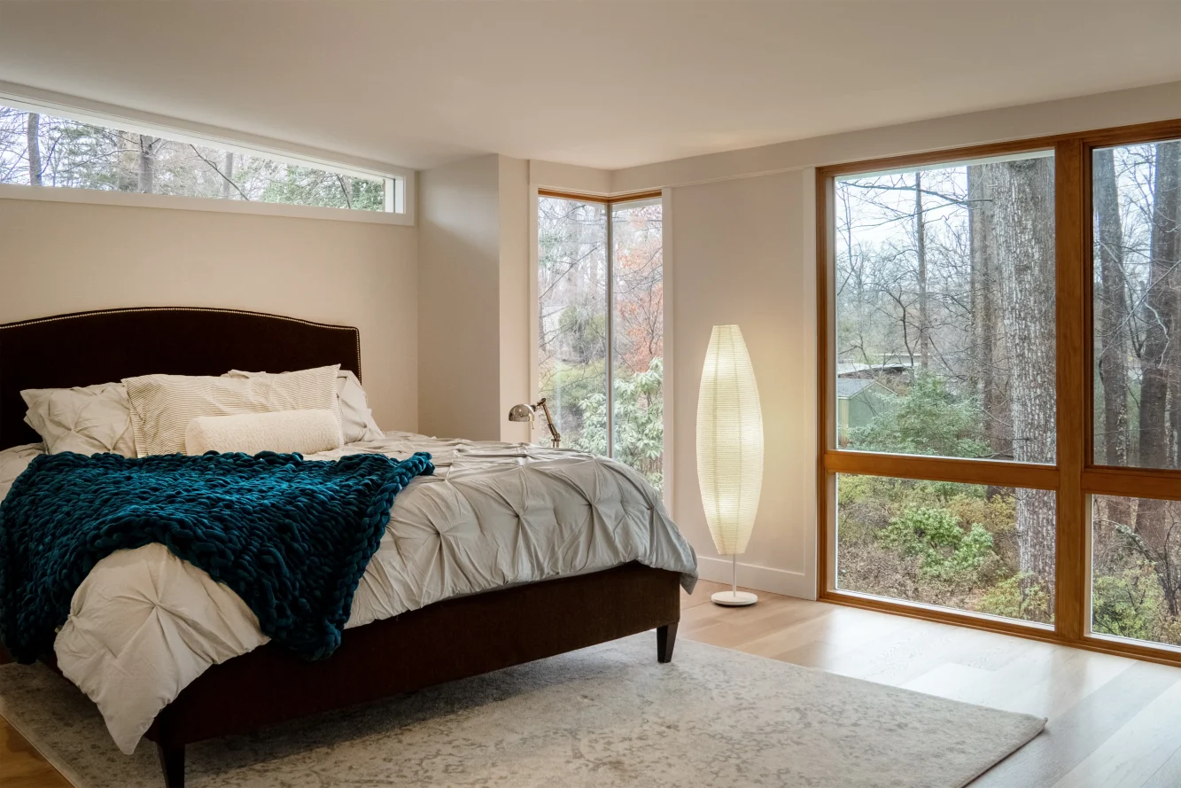 Interior view of new master bedroom located in the new addition
